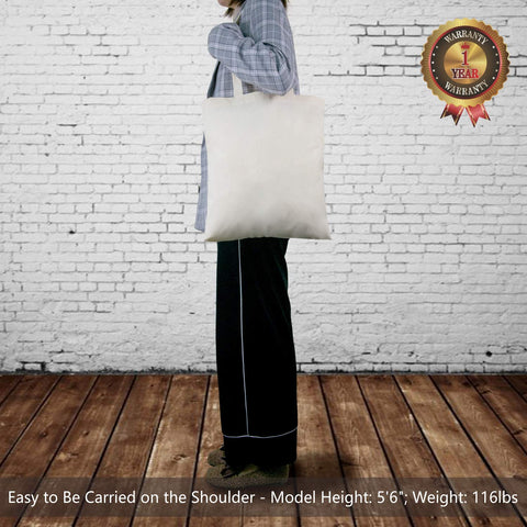 TopDesign cotton tote side view emphasizes lightweight portability for on-the-go shopping.