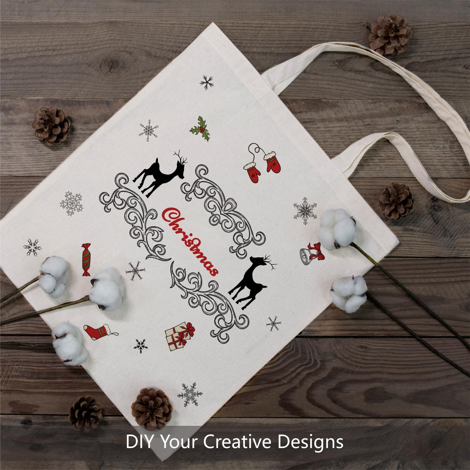 TopDesign cotton tote stitch detail highlights reinforced construction for long-lasting use.