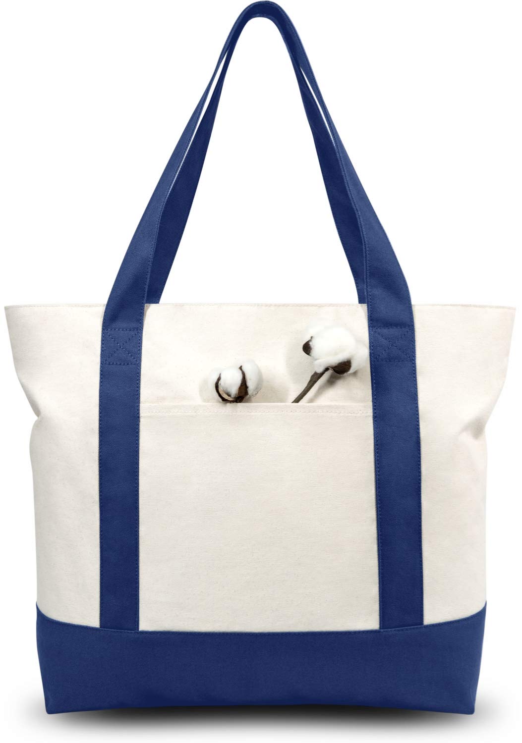 TOPDesign canvas tote with external pocket for organized daily use