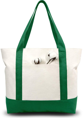 TOPDesign canvas tote with external pocket keeps easy-to-find essentials.