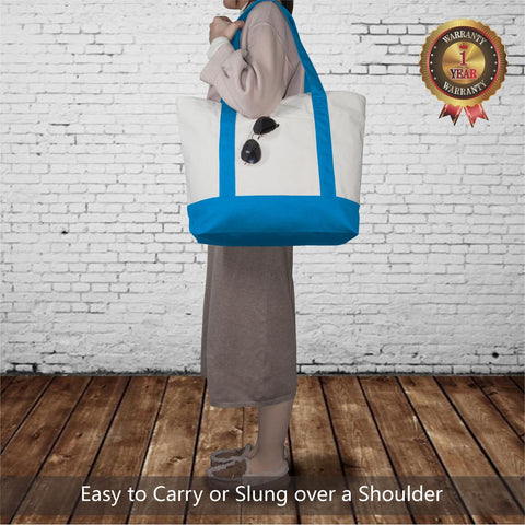 TOPDesign tote with top zipper closure secures contents during errands