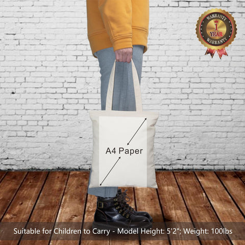 TopDesign cotton tote 11.8x13 with handles shows sturdy construction for everyday carry.