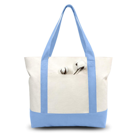 TOPDesign tote bag with external pocket keeps small items organized for quick access.