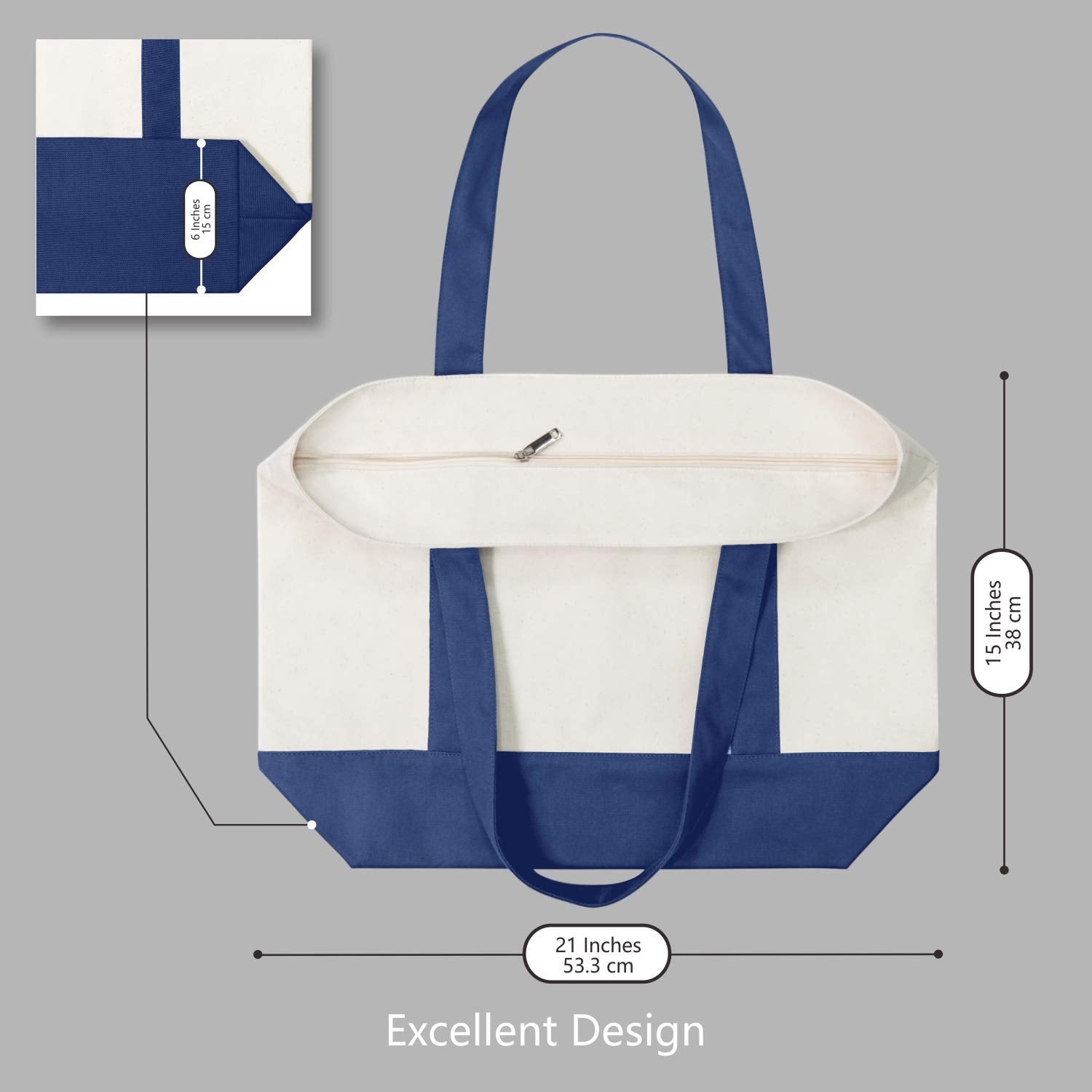 TOPDesign tote with a 25-inch shoulder strap for easy carry