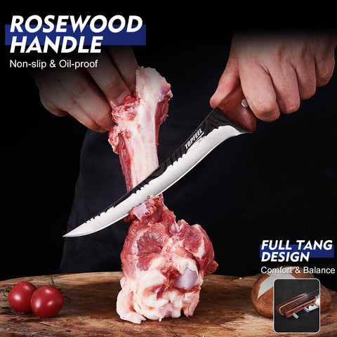Topfeel 7.5-inch Boning Knife enables precise trimming and deboning.