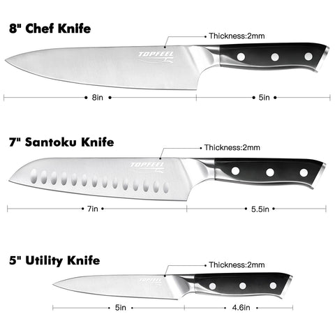 Topfeel German high-carbon steel, precision-forged for lasting sharpness