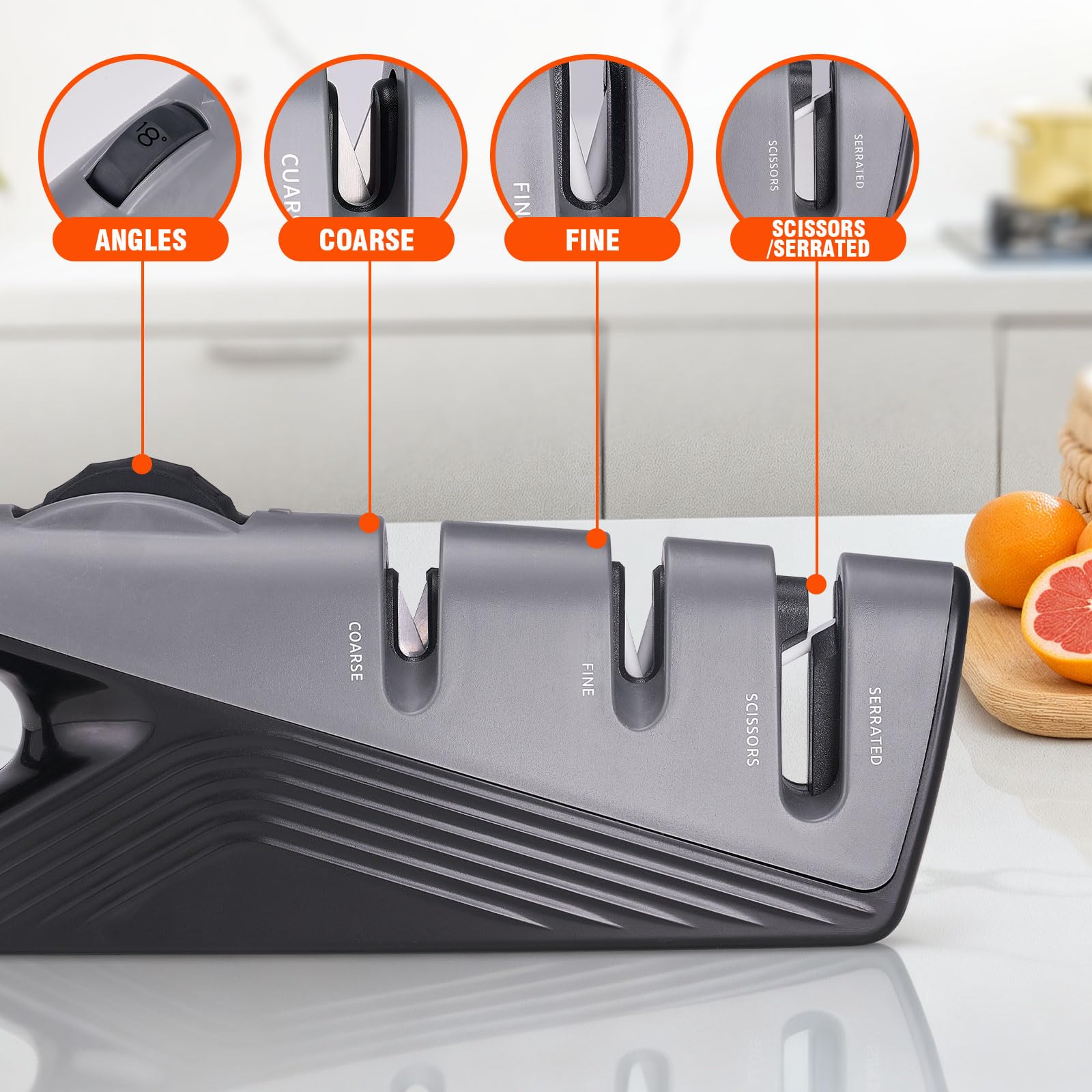 Topfeel sharpener coarse slot revives dull blades quickly