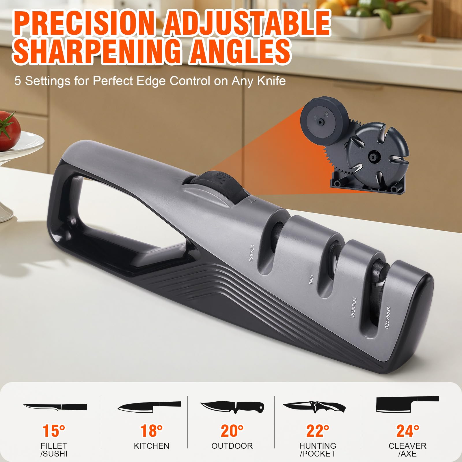 Topfeel sharpener fine ceramic slot polishes blades for a smooth cut