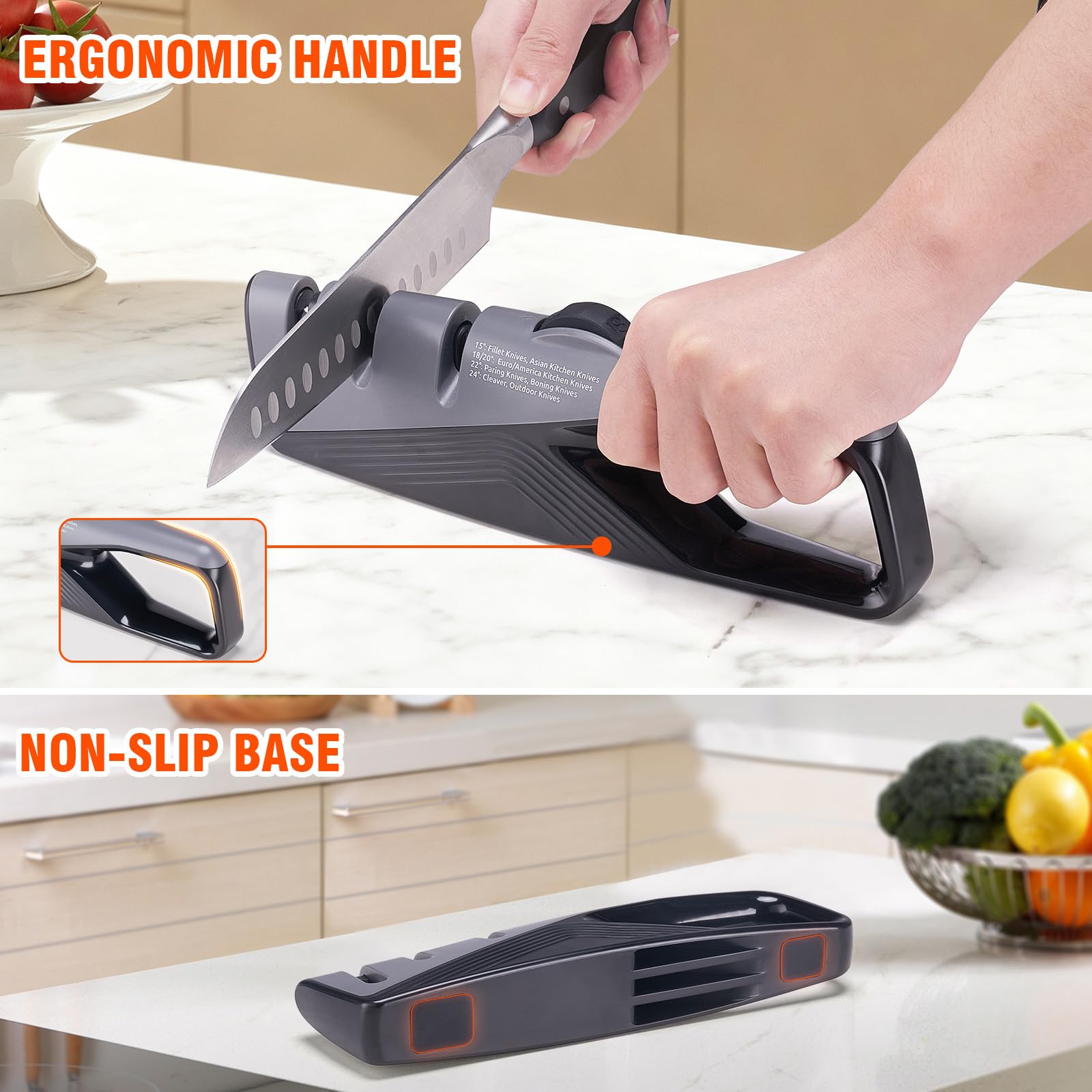 Topfeel compact knife sharpener ideal for home and outdoor use