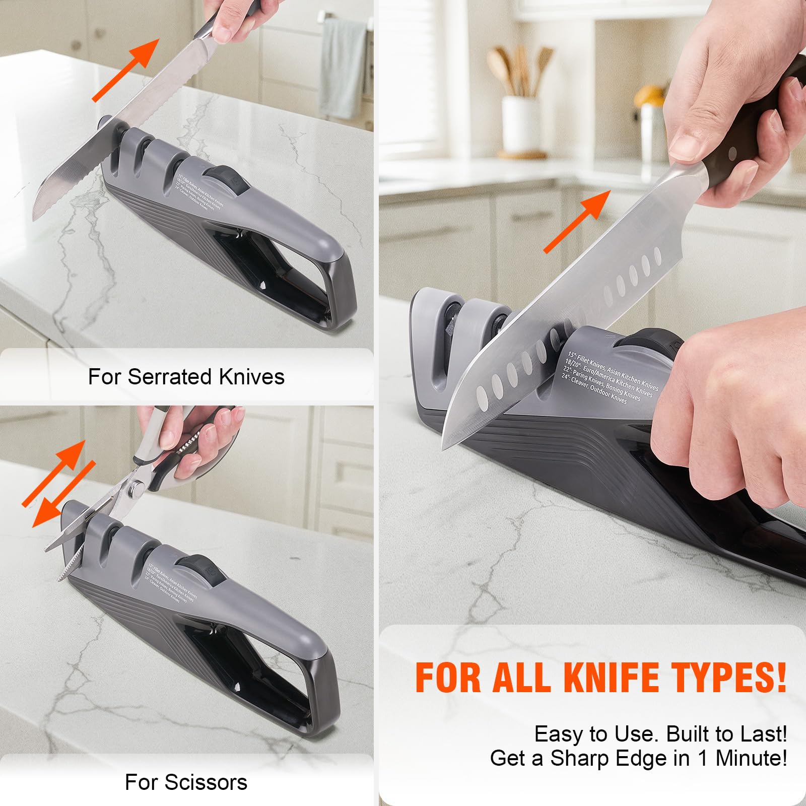 Topfeel V-slot sharpener for scissors delivers clean cuts
