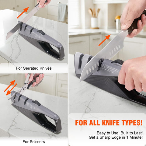Topfeel V-slot sharpener for scissors delivers clean cuts