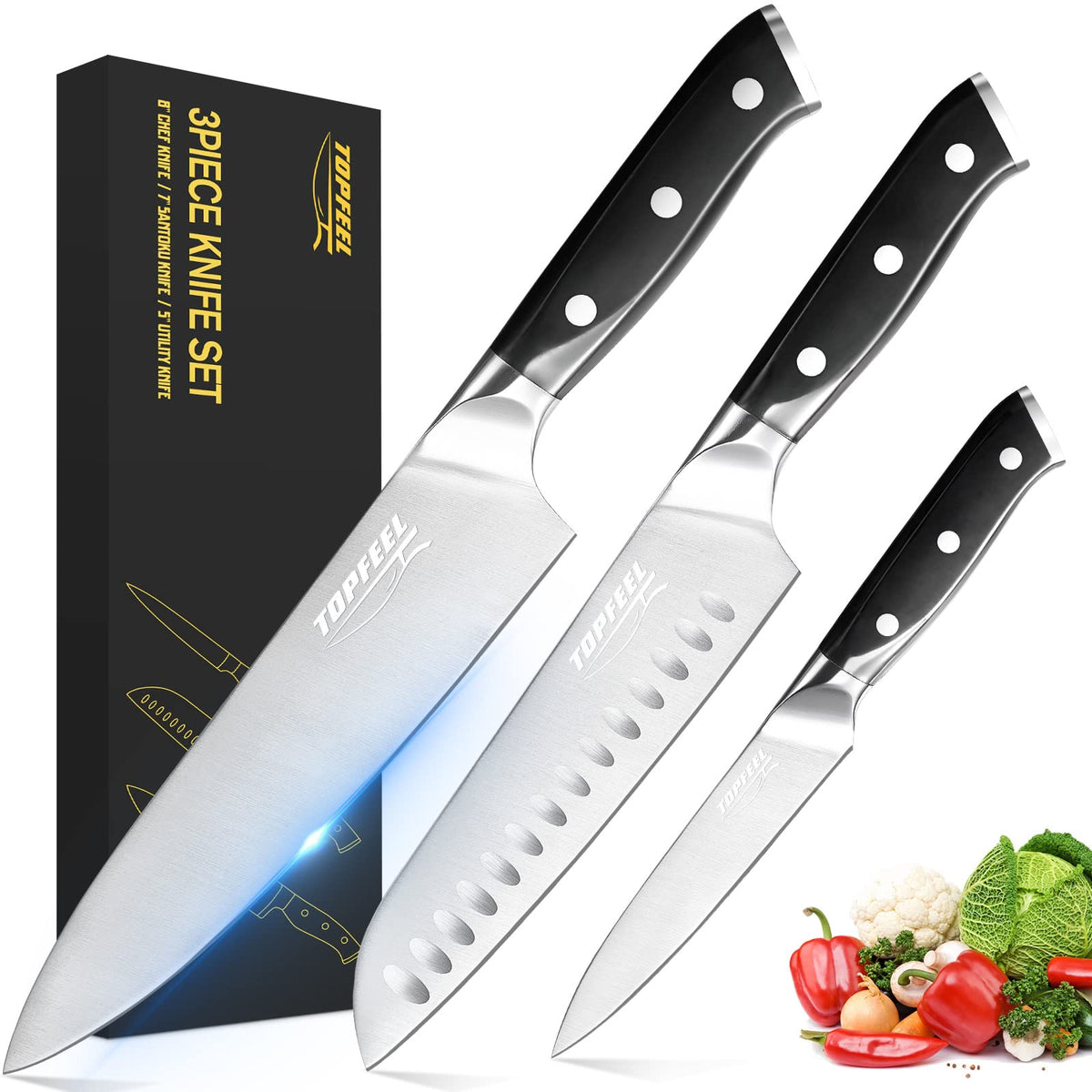 Topfeel 8-inch chef knife blade for precise slicing