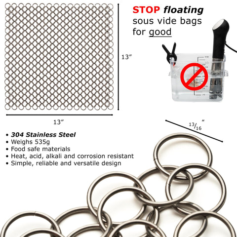 TopHat weight with dual clips secures submersion across bag sizes.