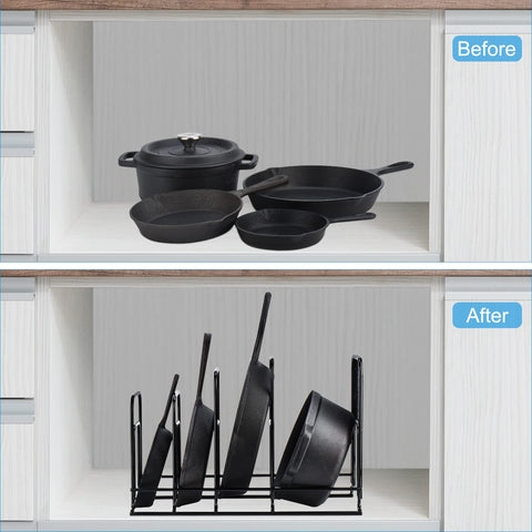 Toplife pan organizer anti-slip coating keeps pans from sliding