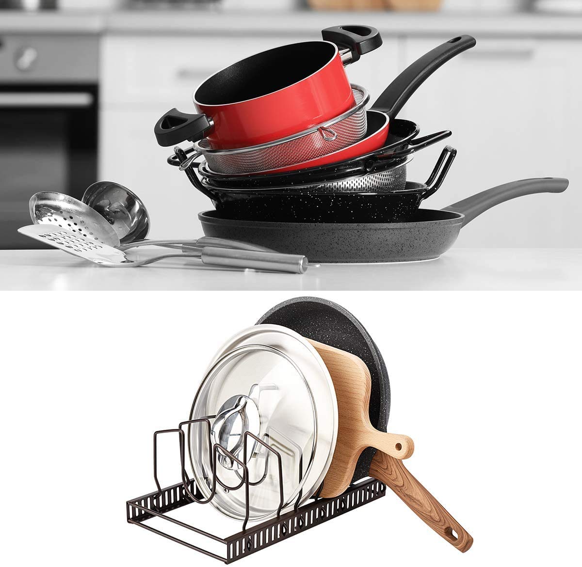 Toplife space-saving kitchen organizer on the counter enhances small kitchen flow