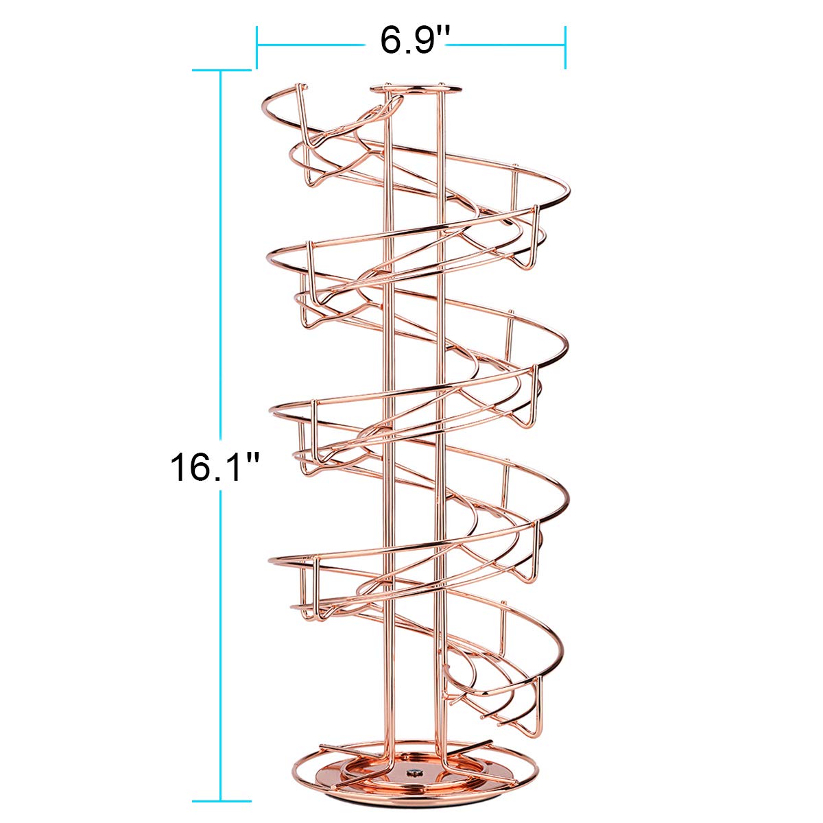 Toplife rose gold spiral rack in action with 360-degree rotation
