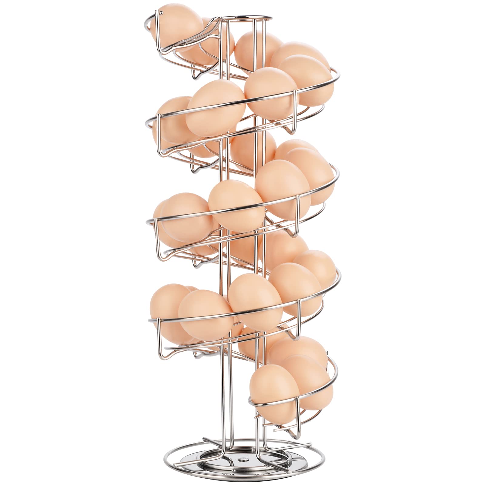 Toplife spiral egg skelter front view with 360-degree rotation for easy access.