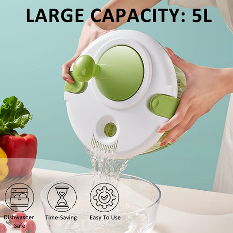TopRoad 5L spinner has locking clamps to prevent splashes during spin