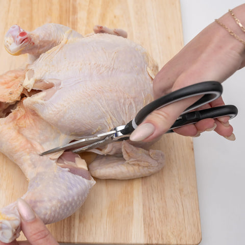 TopShelf Kitchenware bottle openers on the large blades add convenient versatility.