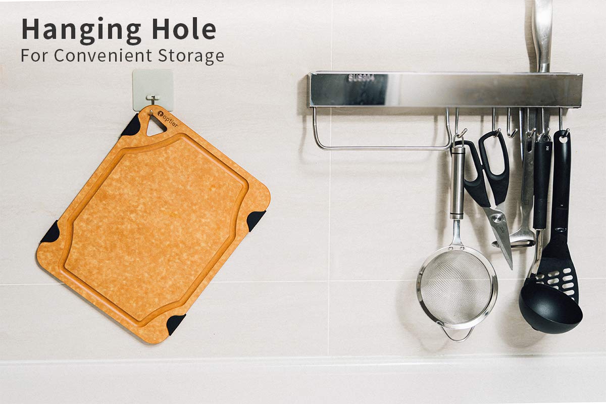 Toptier wood-fiber surface is BPA-free and LFGB-approved for safe prep