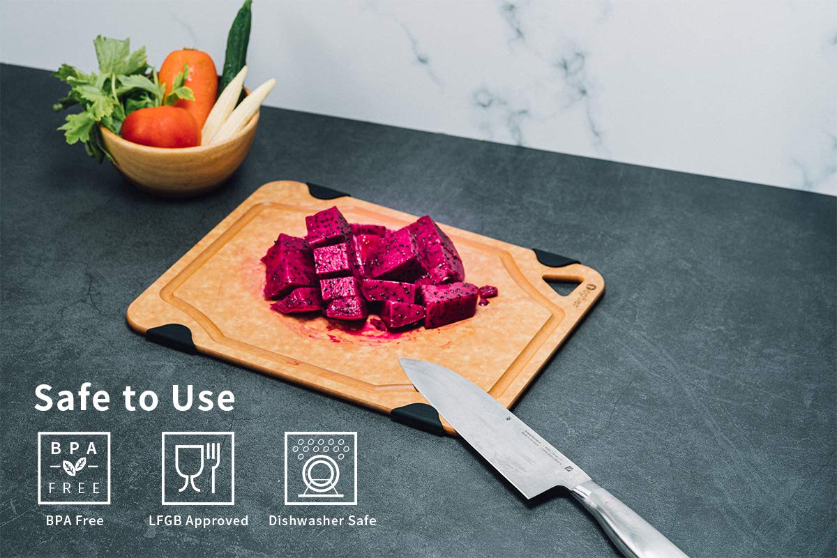 Toptier cutting board shows dishwasher-safe convenience for easy cleanup