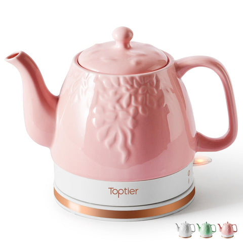 Toptier electric tea kettle base 360-degree swivel for easy pouring.