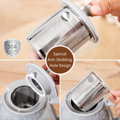 Toptier Leaf Teapot ergonomic handle design for comfortable pouring.