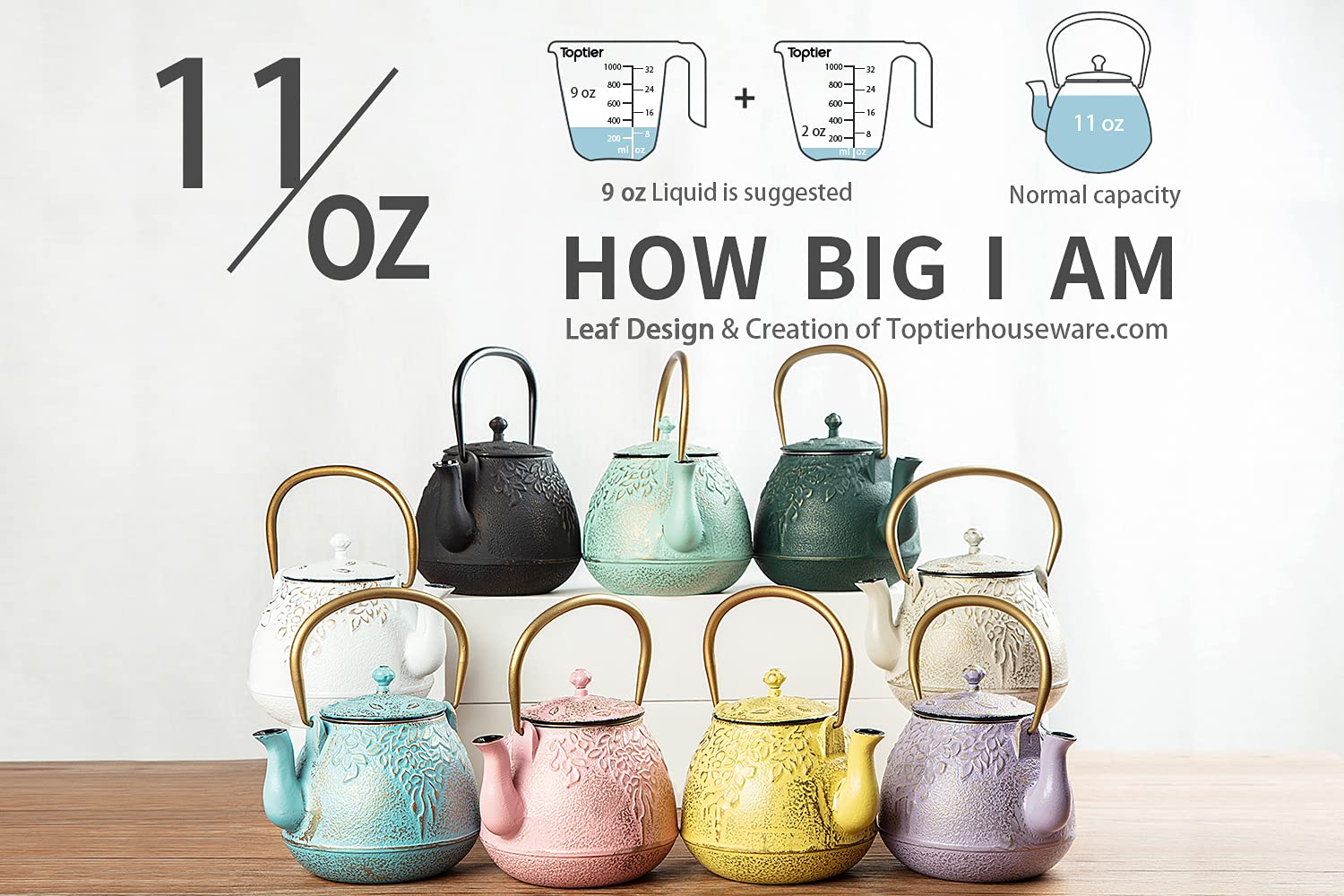 Toptier Mini Little Teapot enameled interior preserves pure flavor and easy cleaning