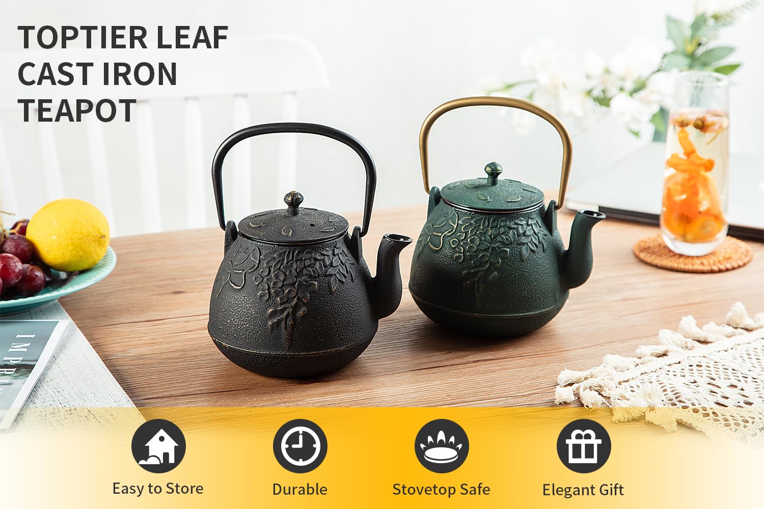 Toptier Mini Little Teapot on stovetop showing portable heat for flavor