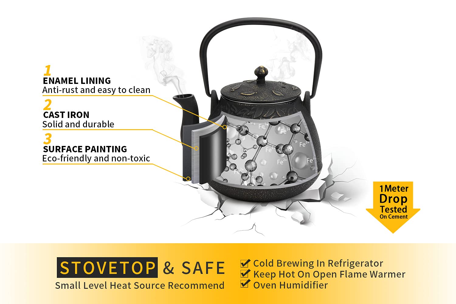 Toptier Mini Little Teapot retro leaf pattern adds timeless charm
