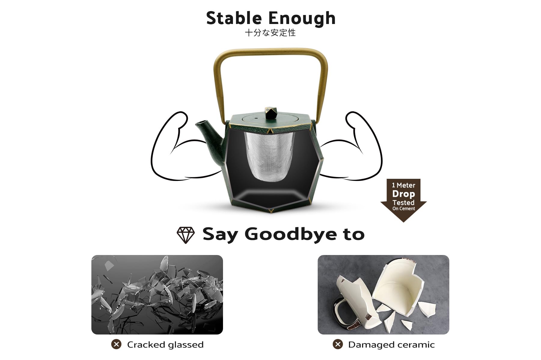 Toptier stovetop safe teapot preserves flavor with even heating.