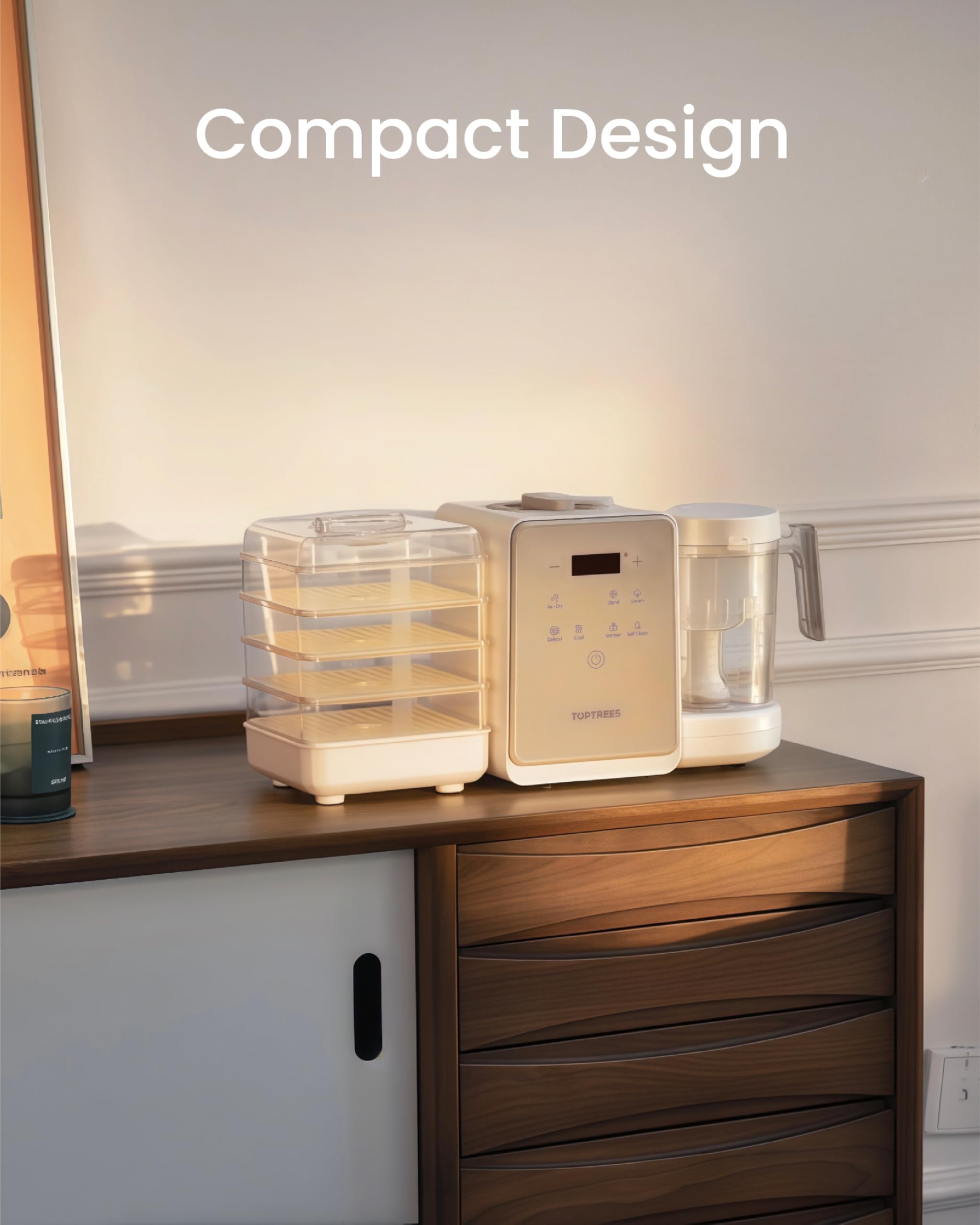 TOPTREES compact design shown with finished pet treats bowl.