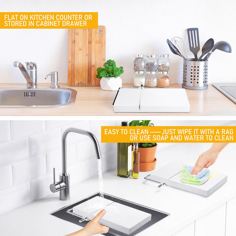 TOPULORS cheese slicer cleanup is easy thanks to non-stick marble surface
