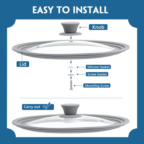 TOPULORS lid shown on cookware set to illustrate compatibility
