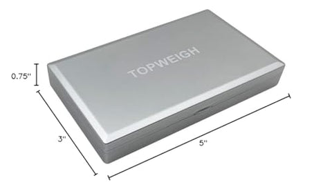 TopWeigh included calibration weight and accessories image.