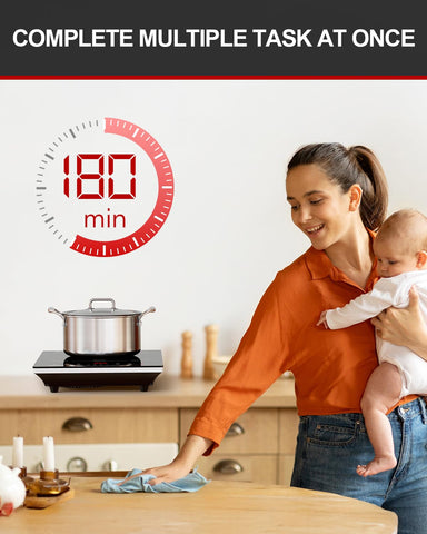 TopWish compact induction burner on countertop for easy setup.