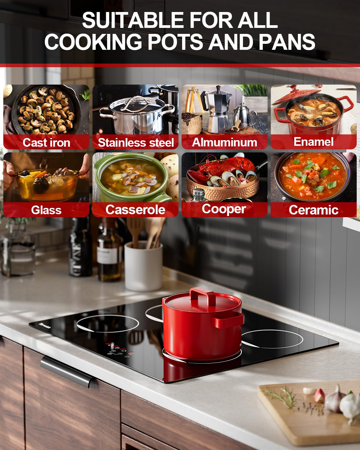 TOPWISH drop-in design fits standard countertop cutout for built-in look
