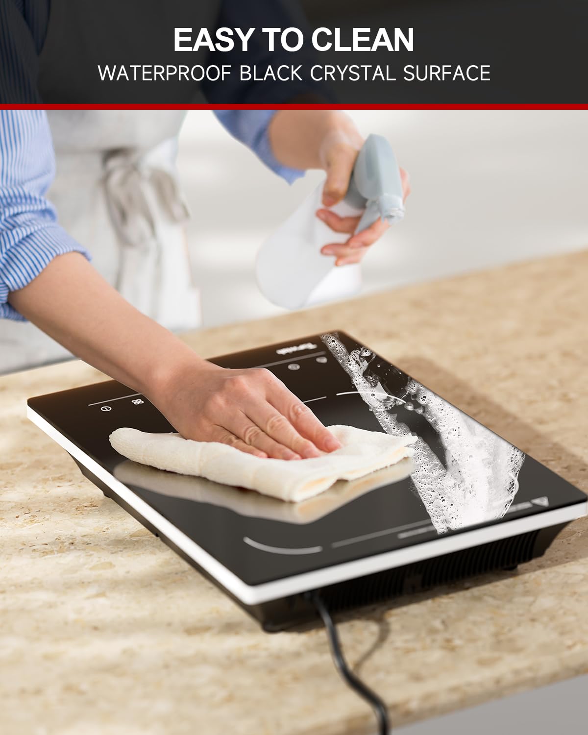 TopWish induction cooktop child safety lock helps protect families.