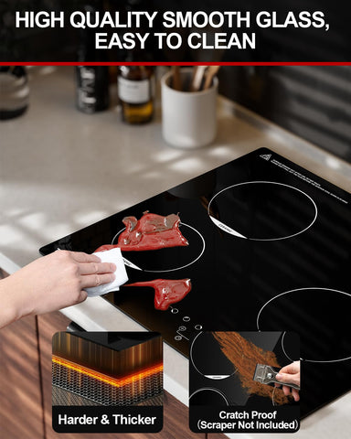 TOPWISH pot boiling on the cooktop demonstrates fast heating and even heat