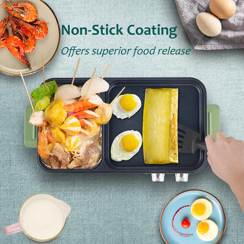 TopWit dual-temperature control panel featuring independent temps for hot pot and grill.