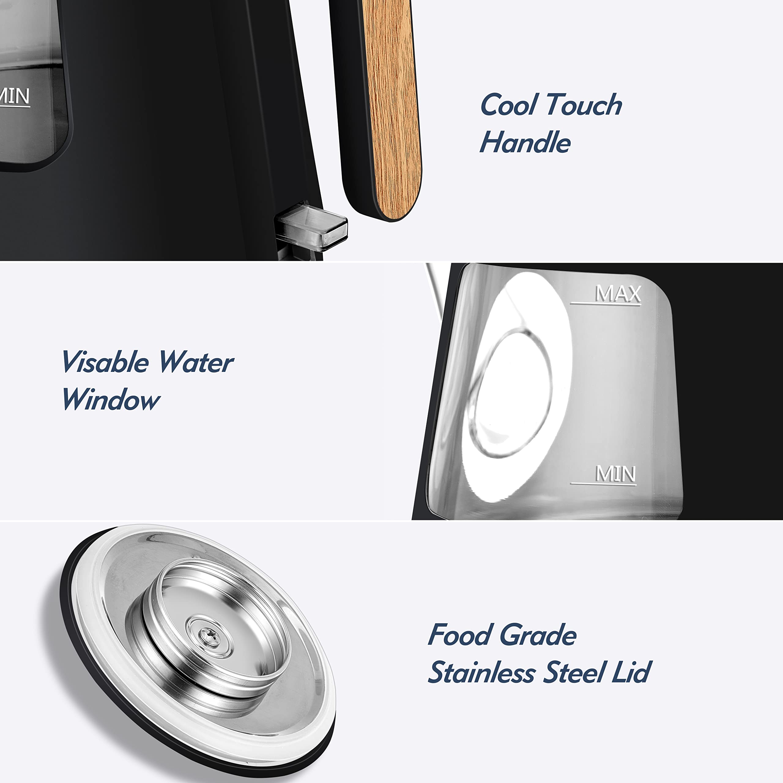 Topwit kettle with auto shut-off and boil-dry protection for safe use.