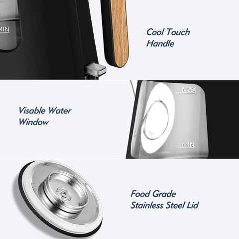 Topwit kettle with auto shut-off and boil-dry protection for safe use.