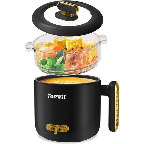 TopWit electric pot with built-in steamer for versatile meals