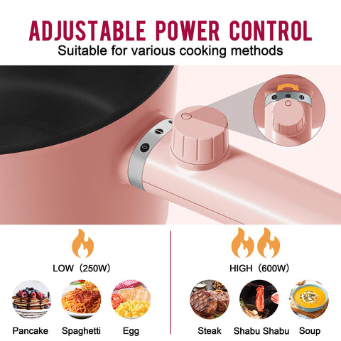 TopWit hot pot electric dual power control dial for flexible cooking.