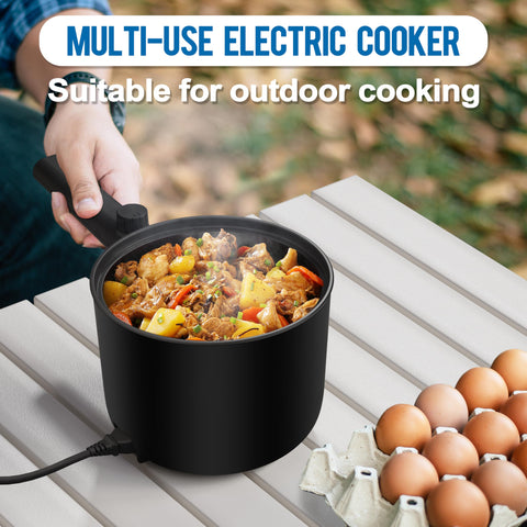 TopWit hot pot electric with durable handle for comfortable lifting and pouring.