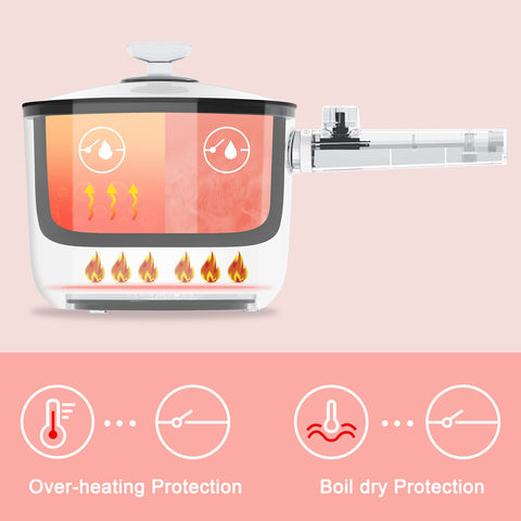 TopWit hot pot electric with long handle for safer, easier lifting.