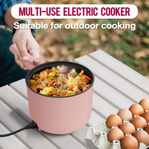 TopWit hot pot electric non-stick coating close-up, easy to clean and uses less oil.