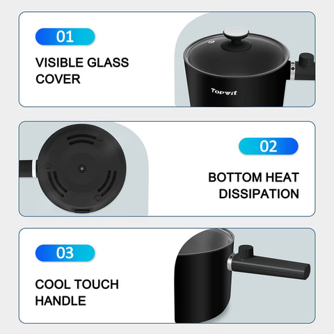 TopWit hot pot electric safety features including overheating and boil-dry protection.