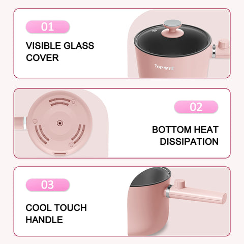 TopWit hot pot electric safety features, including overheat and boil-dry protection.