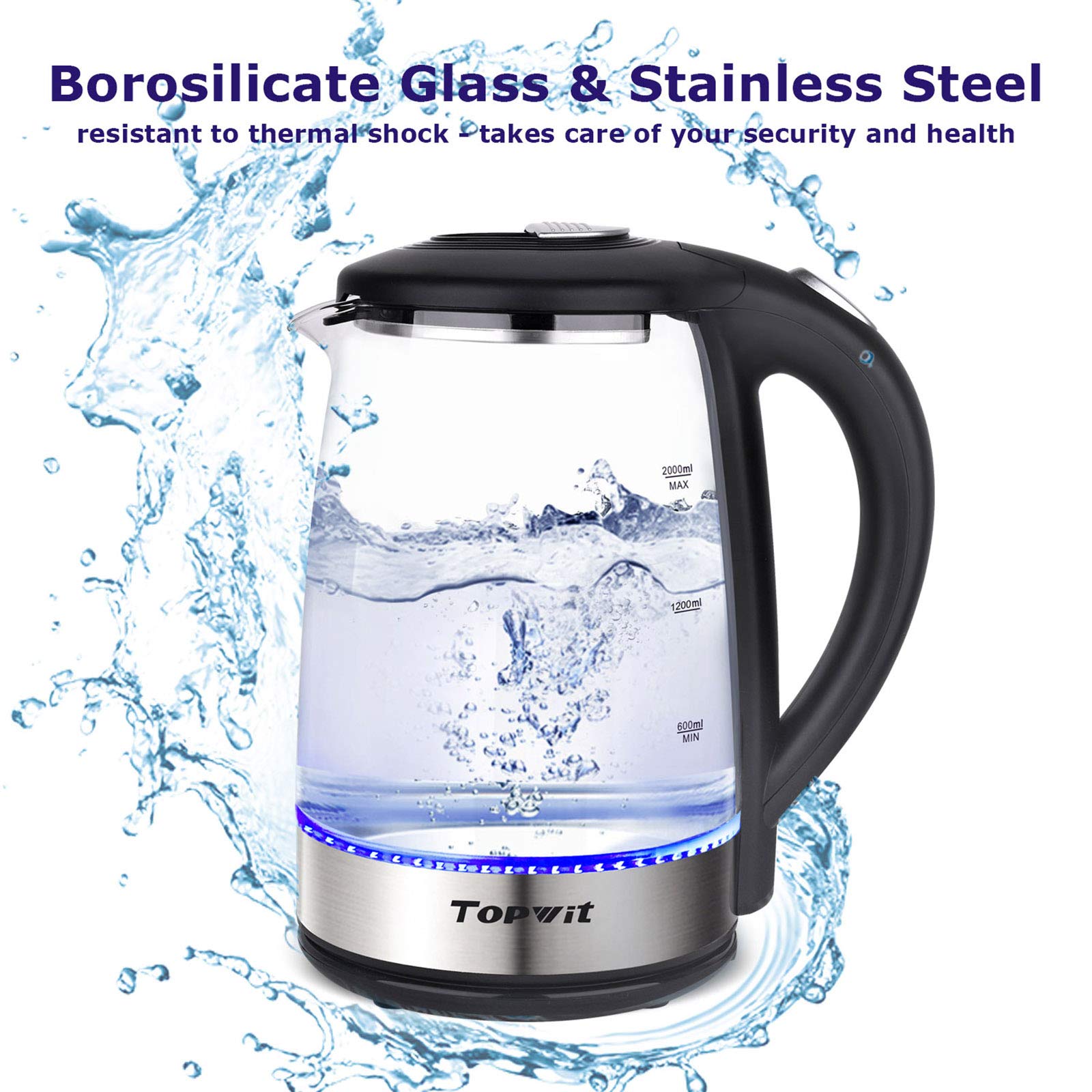 TopWit fast-boil 2L kettle for quick tea and coffee.